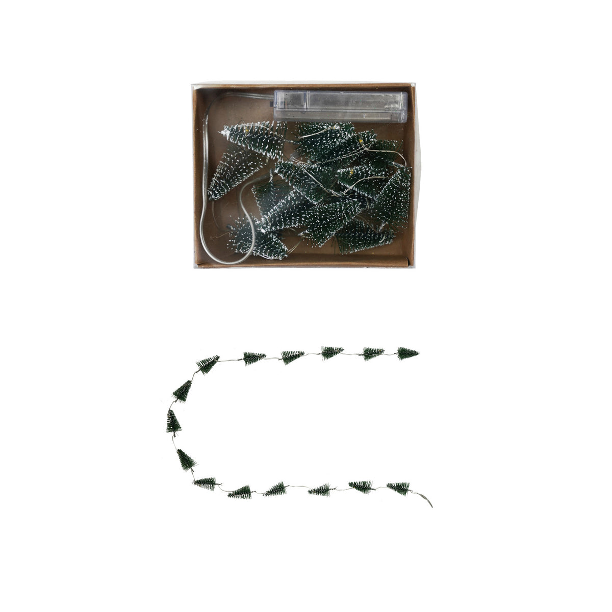 Plastic Bottle Brush LED Tree Light String with 15 Lights