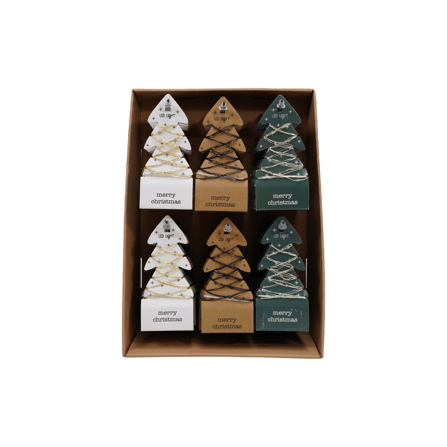 LED String Lights on Tree Shaped Display Cards