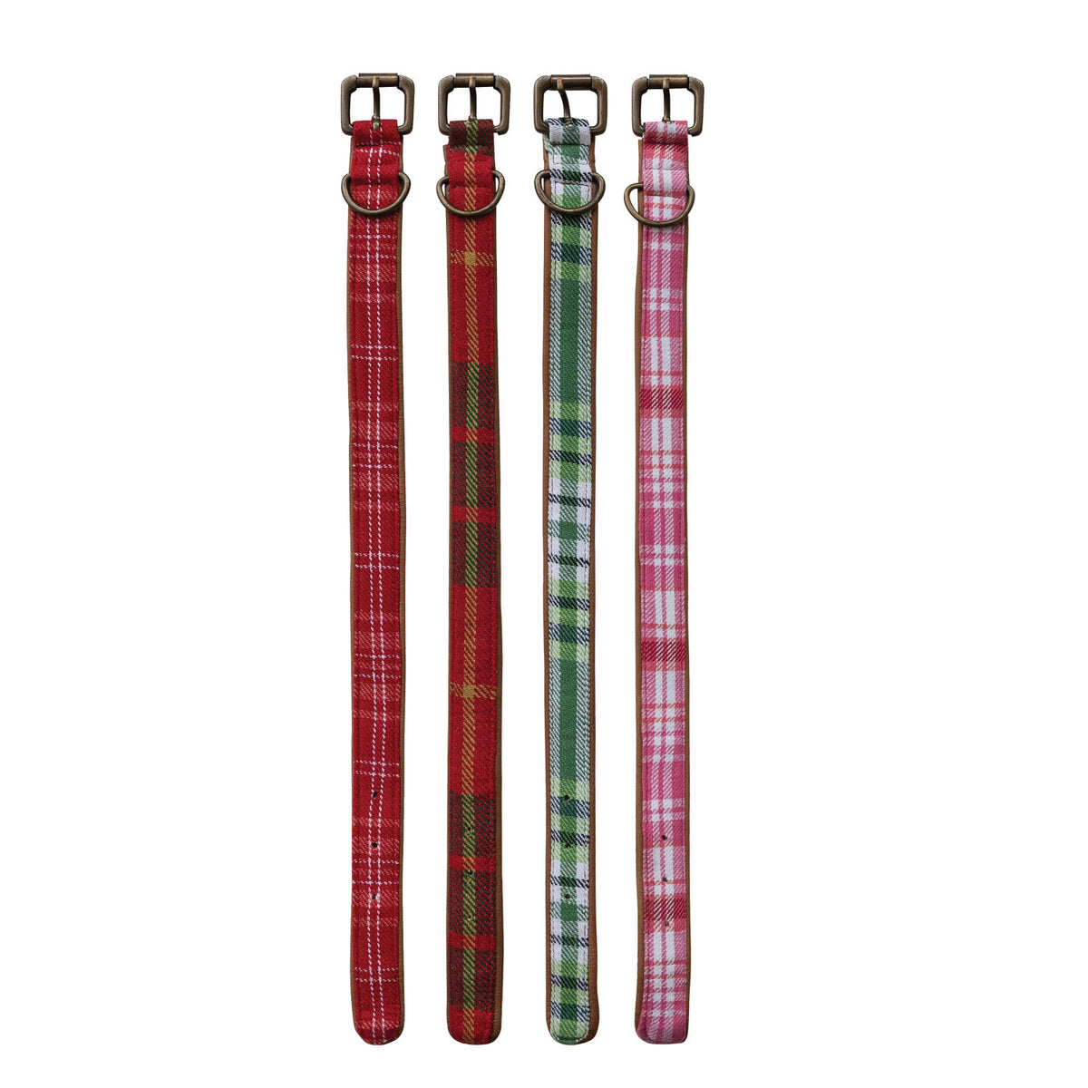 Cotton Flannel & Leather Dog Collar