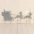 Metal Yard Stake with Santa In Sleigh, Reindeer & Jingle Bells