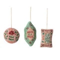 Ornament with Holiday Saying, Sequins & Glass Beads