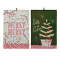 Cotton Slub Printed Tea Towel with Seasonal Image/Saying