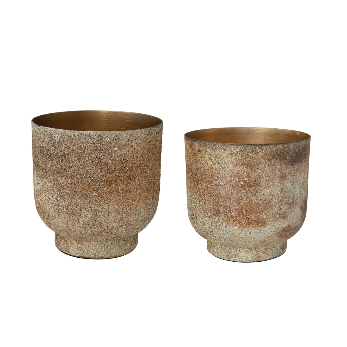 Metal Planters, Tarnished Silver Finish