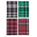 Woven Recycled Brushed Microfibre Tea Towel with Plaid Pattern
