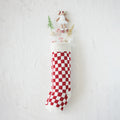 Cotton Knit Stocking with Check Pattern