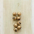 Hanging Metal Jingle Bell Cluster with White & Gold Cord