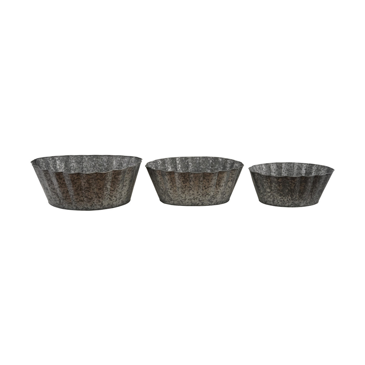 Galvanized Metal Scalloped Planters