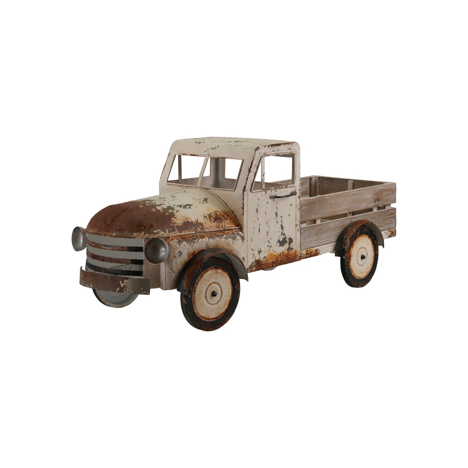 Metal & Wood Truck, Black & Natural