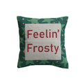 Square Cotton Embroidered Pillow with Star Pattern "Feelin' Frosty"