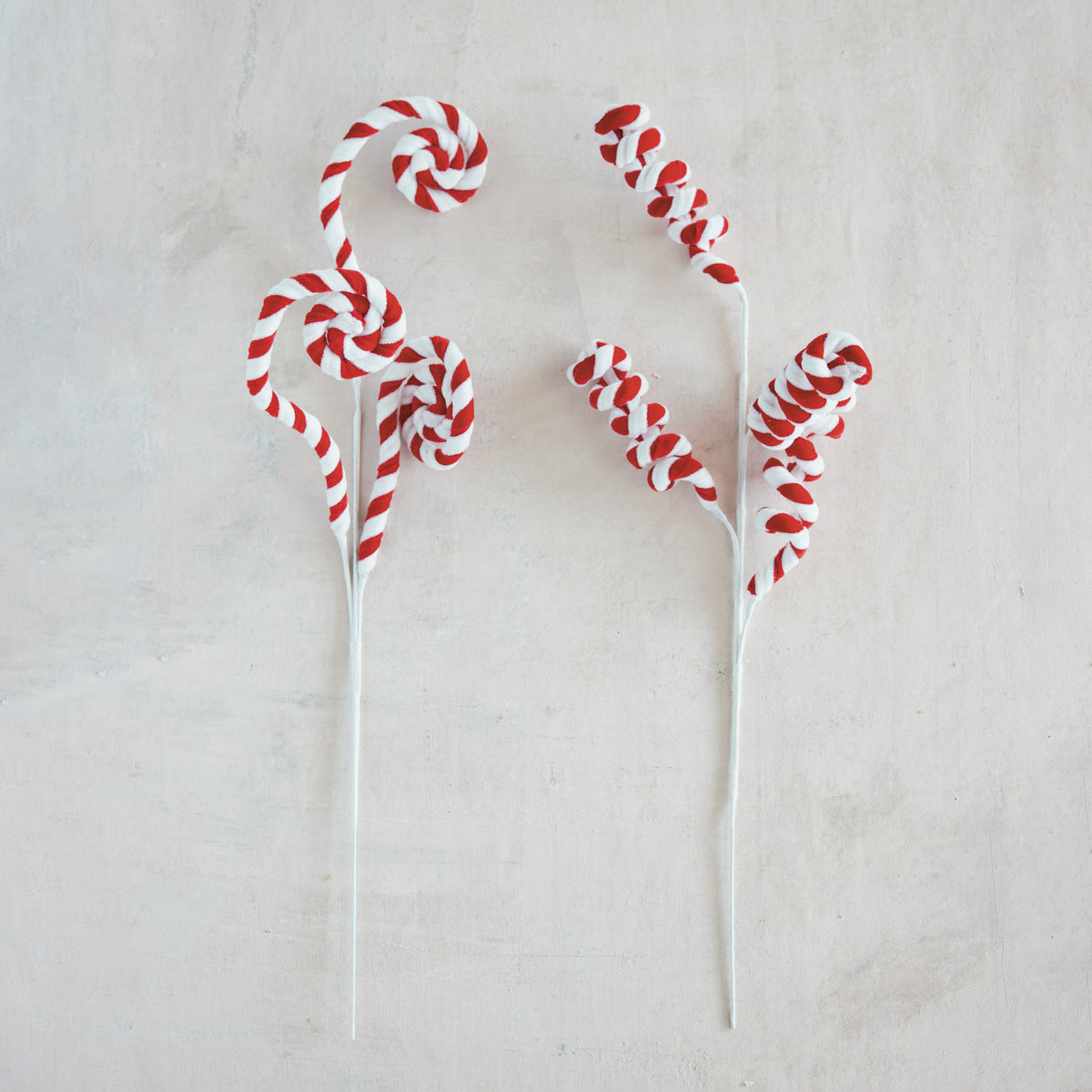 Wired Fabric Chenille Candy Swirl Spray, Red & White