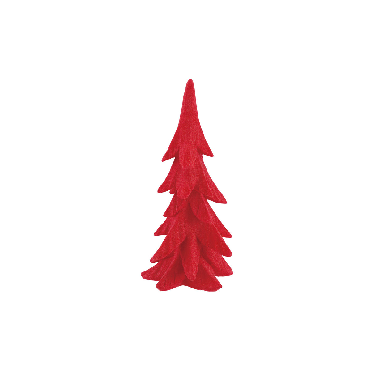 Flocked Resin Tree, Red