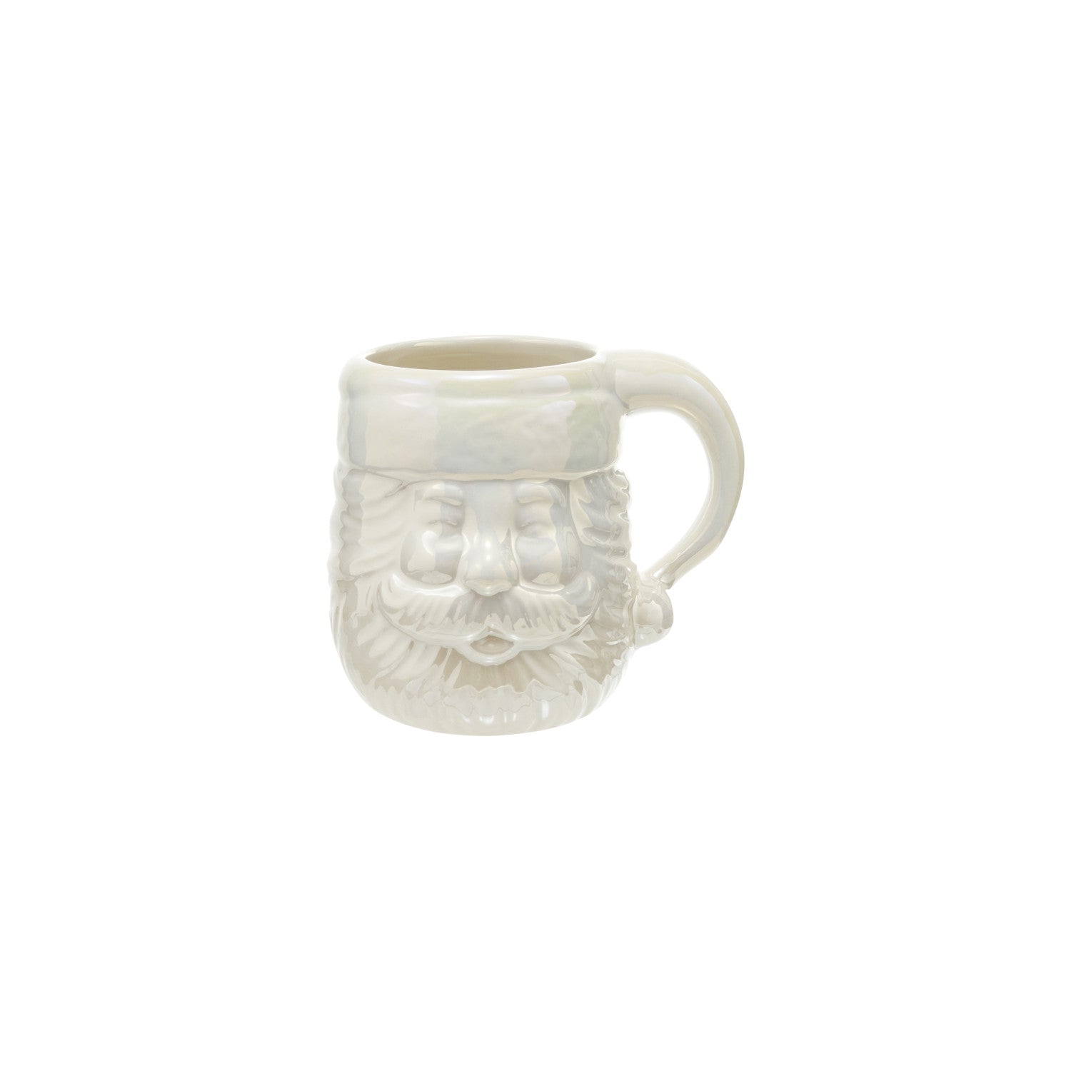 Stoneware Santa Head Shaped Mug, Pearlized Finish