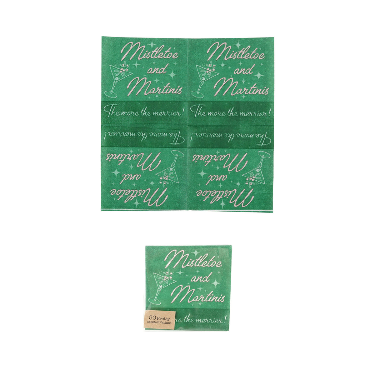 Paper Cocktail Napkins with Holiday Bar Image