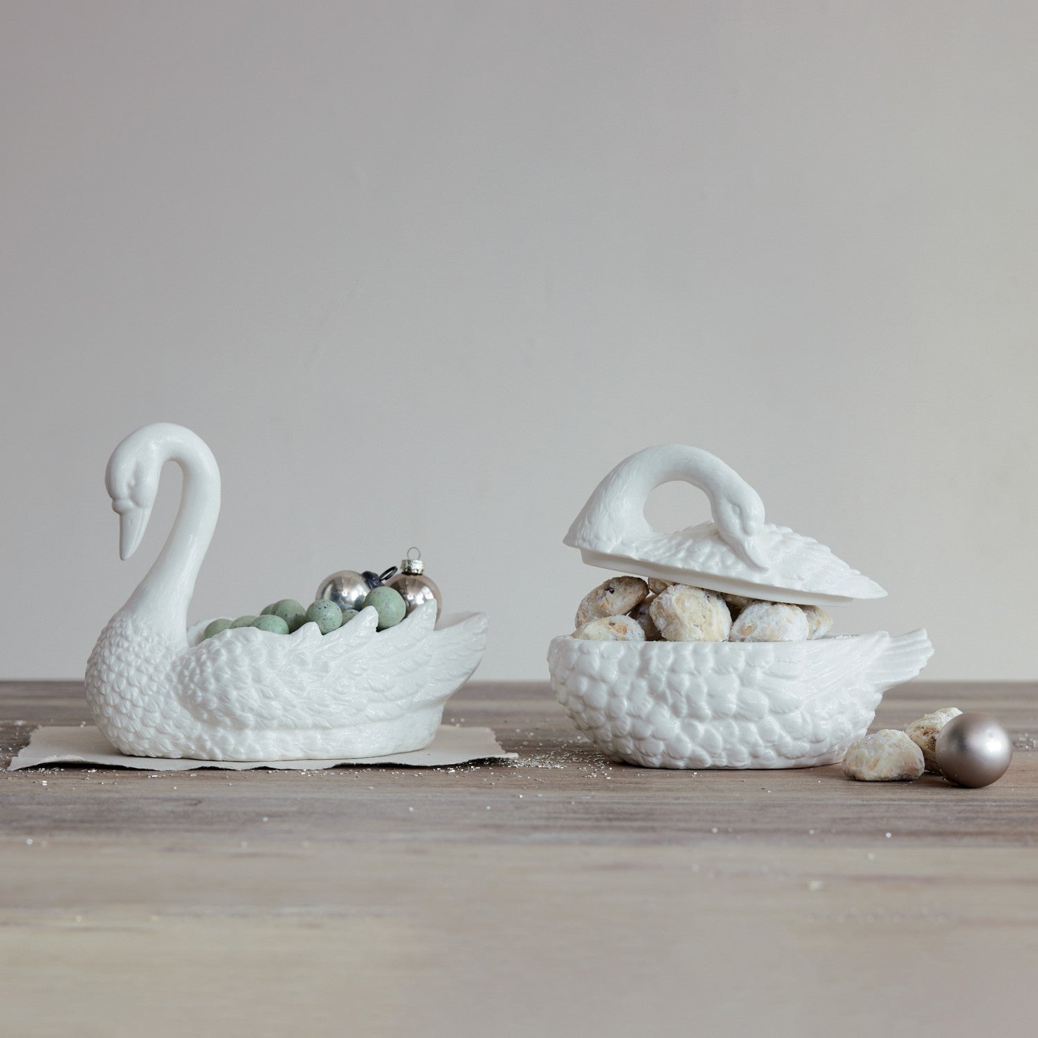 Stoneware Swan Shaped Dish