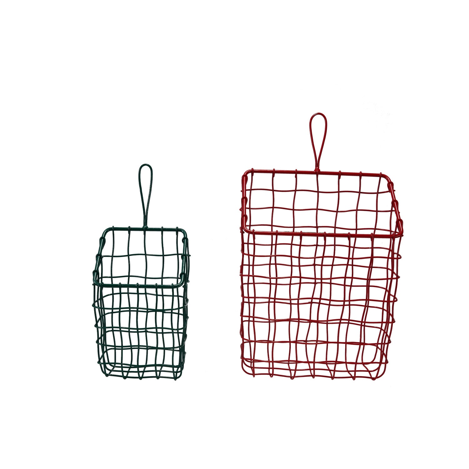 Enameled Metal Wire Wall Baskets