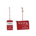 "Letters For/To Santa" with Wood Bead, Red & White