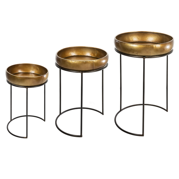 Gold Tray Plant Stand