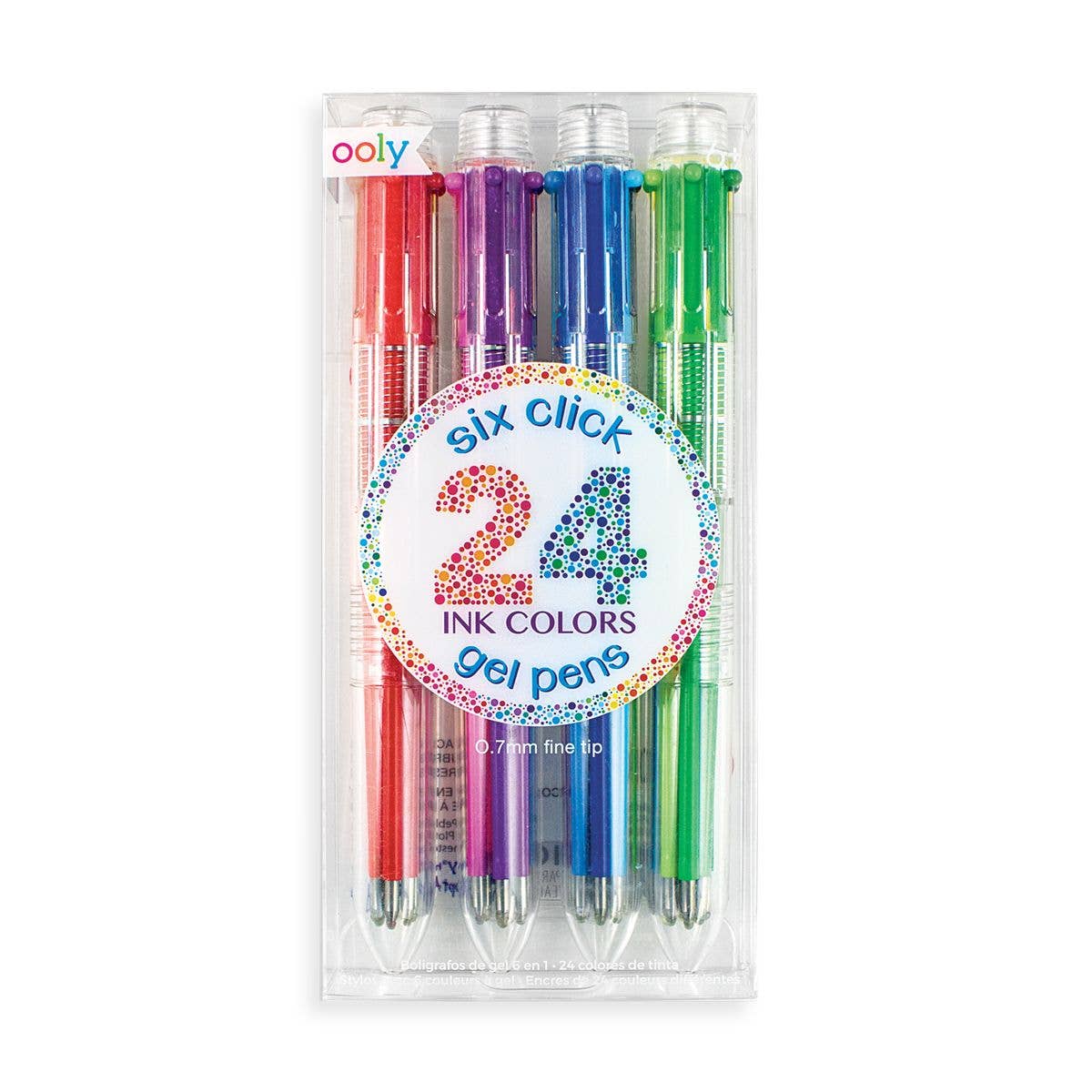 Six Click Colored Gel Pens